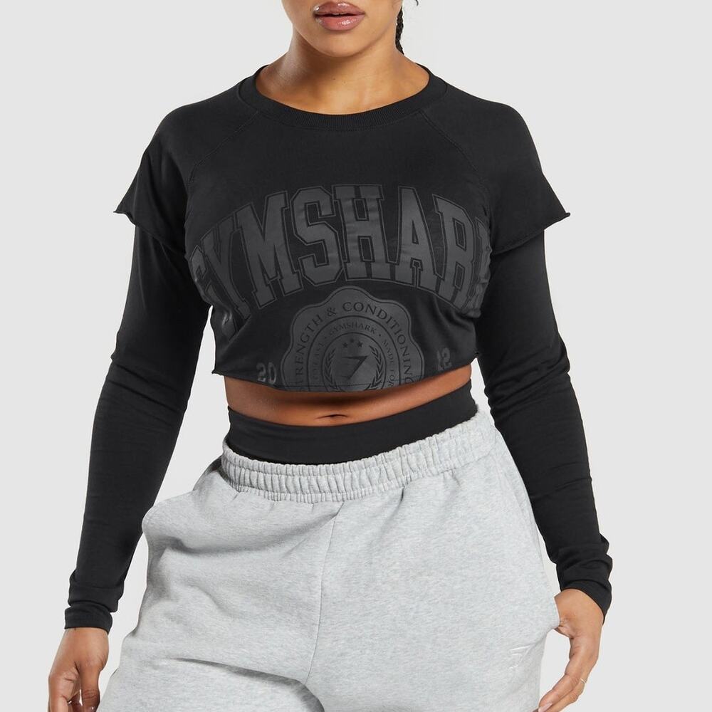 Gymshark Black Long Sleeve Crop Top